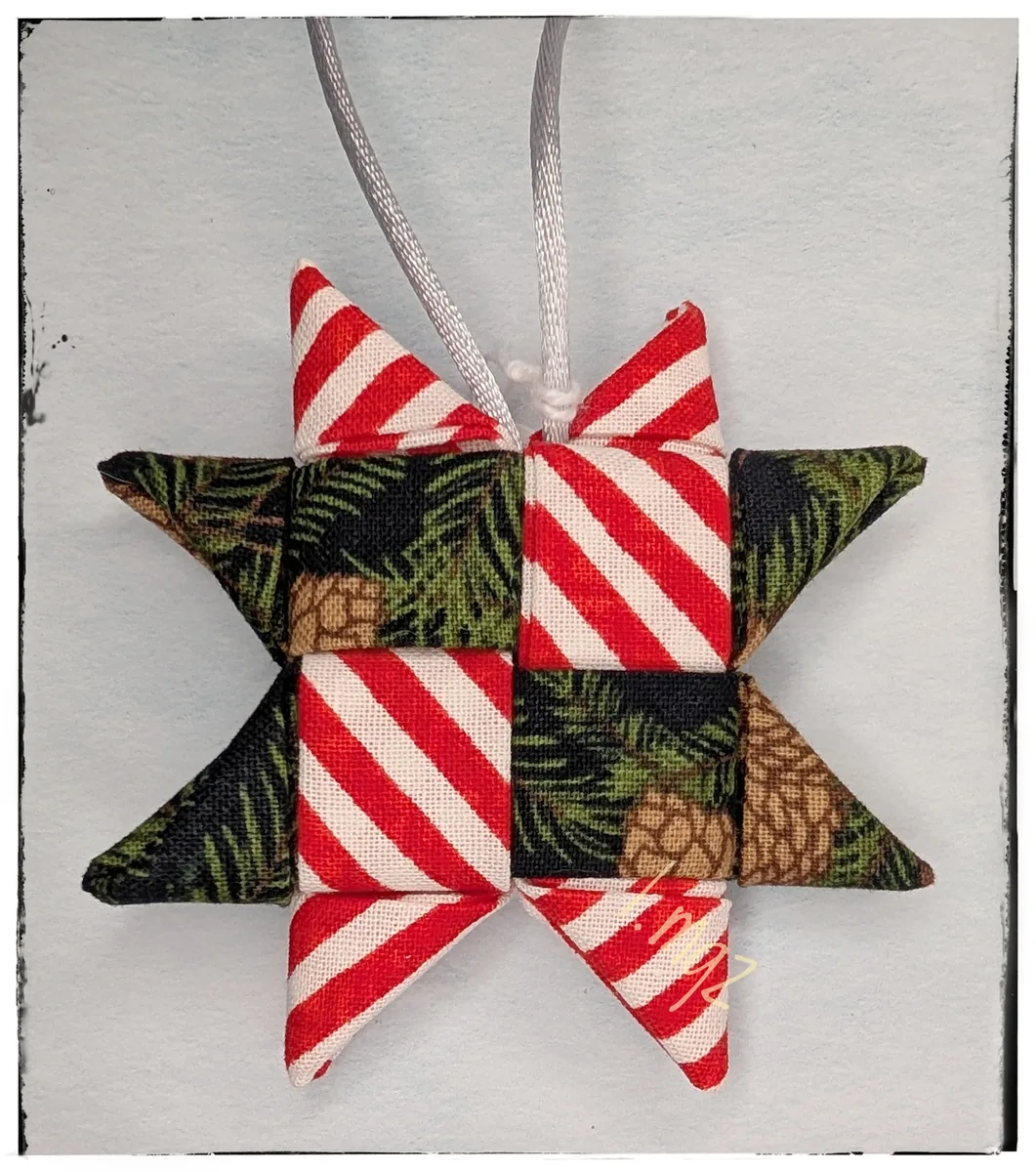 Pine Cones and Stripes Ornament