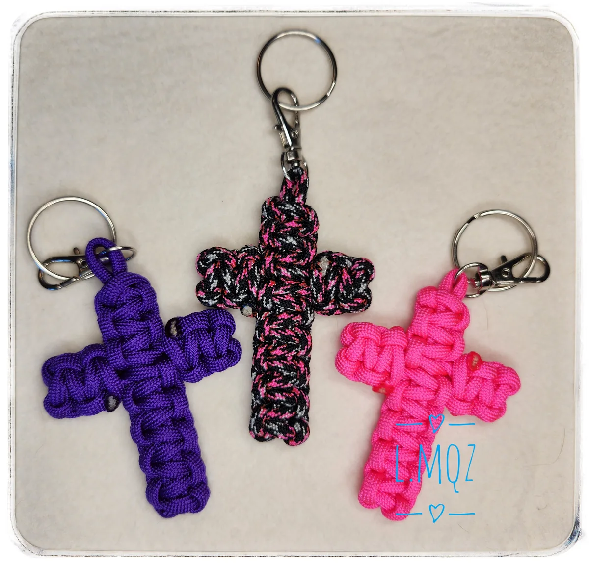 Paracord Cross Keychains